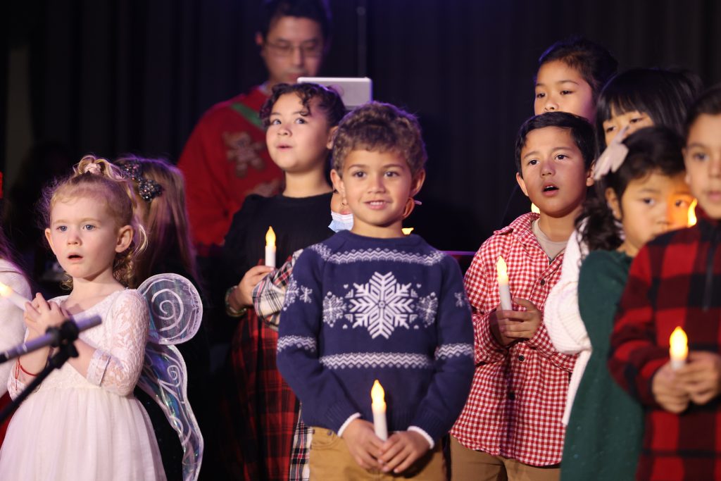 Kids singing at Tekoa Church’s Christmas program